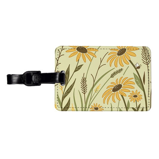 Lovely Sunflowers Travel Faux Leather Luggage Tag
