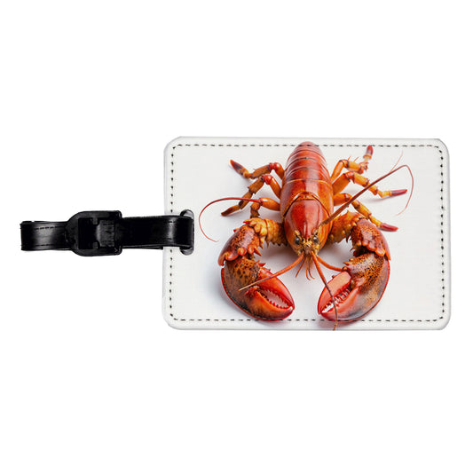 New England Lobster On White Background Travel Faux Leather Luggage Tag