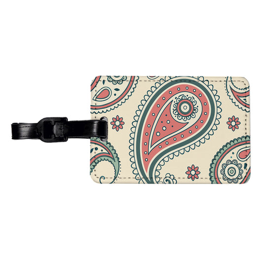 Paisley Pattern Travel Faux Leather Luggage Tag