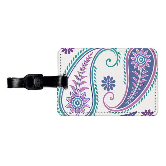 Pretty Paisley Travel Faux Leather Luggage Tag
