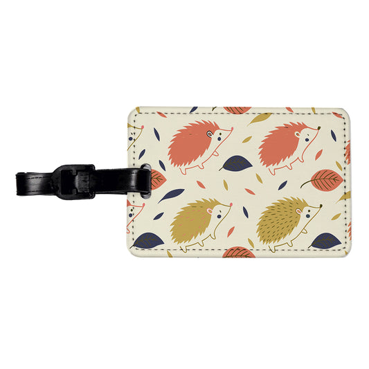 Scattered Hedgehogs Cute Travel Faux Leather Luggage Tag