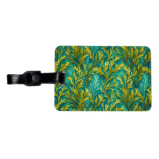 Seaweed Pattern Travel Faux Leather Luggage Tag