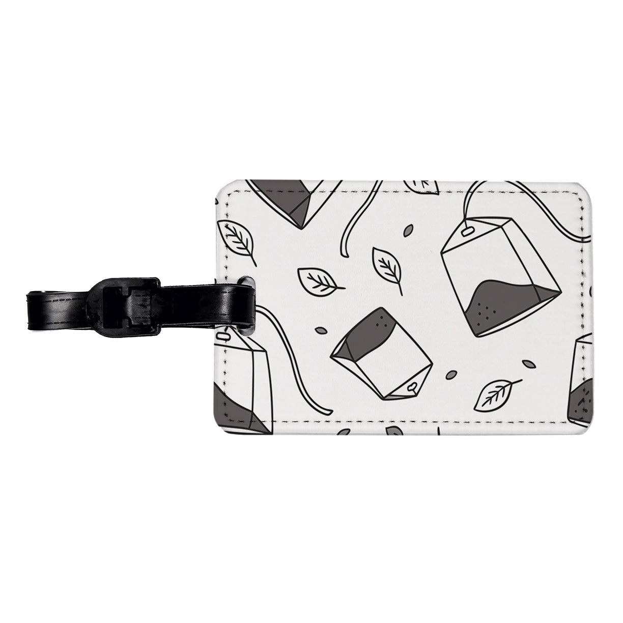 Spinning Tea Bags Travel Faux Leather Luggage Tag