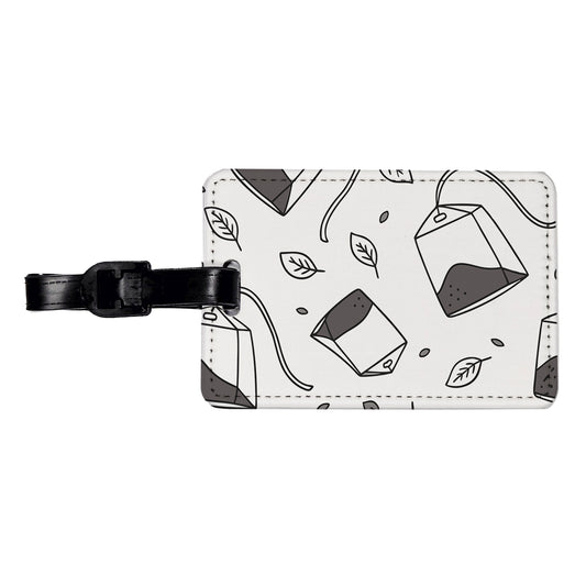 Spinning Tea Bags Travel Faux Leather Luggage Tag