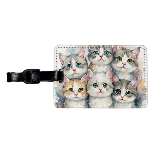 Sweet Australian Mist Cats Travel Faux Leather Luggage Tag