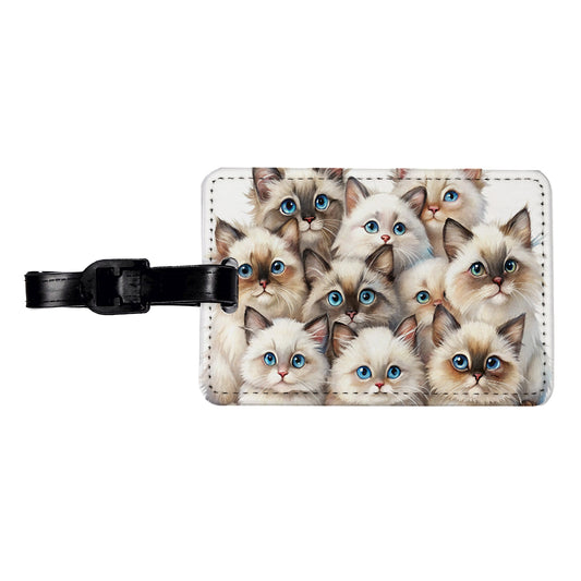 Sweet Birman Cats Travel Faux Leather Luggage Tag