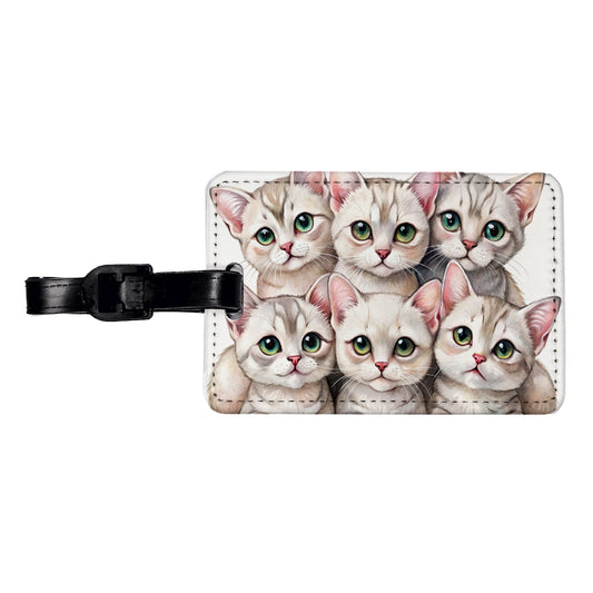 Sweet Burmilla Cats Travel Faux Leather Luggage Tag