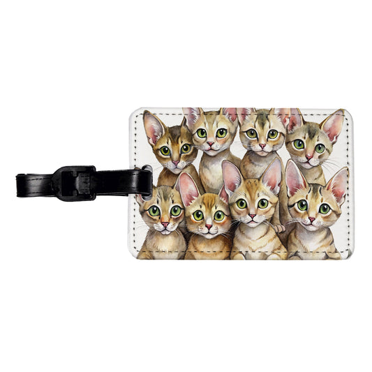 Sweet Chausie Cats Travel Faux Leather Luggage Tag