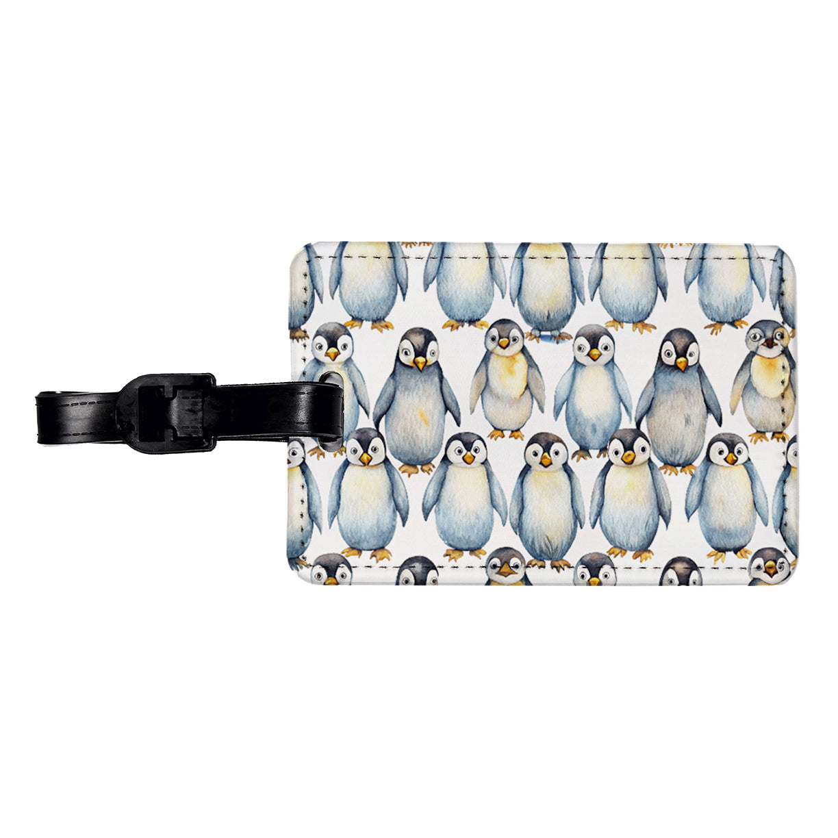 Sweet Emperor Penguins Travel Faux Leather Luggage Tag