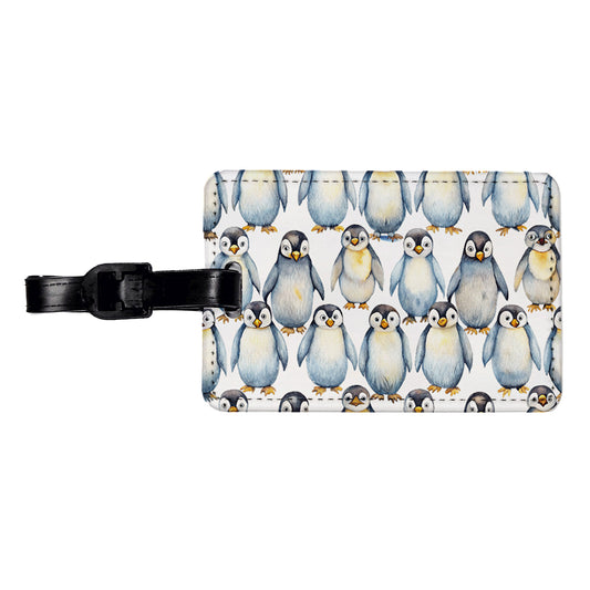Sweet Emperor Penguins Travel Faux Leather Luggage Tag