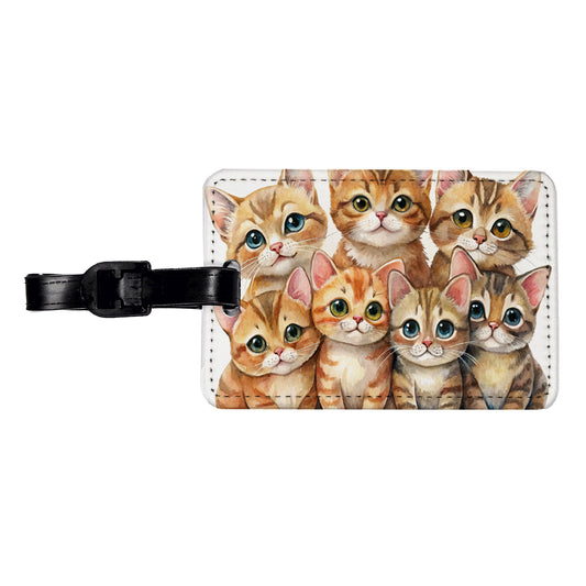 Sweet Havana Brown Cats Travel Faux Leather Luggage Tag