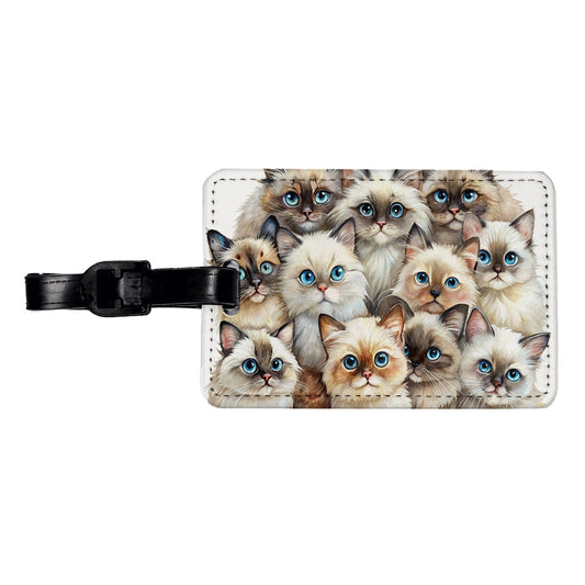 Sweet Himalayan Cats Travel Faux Leather Luggage Tag