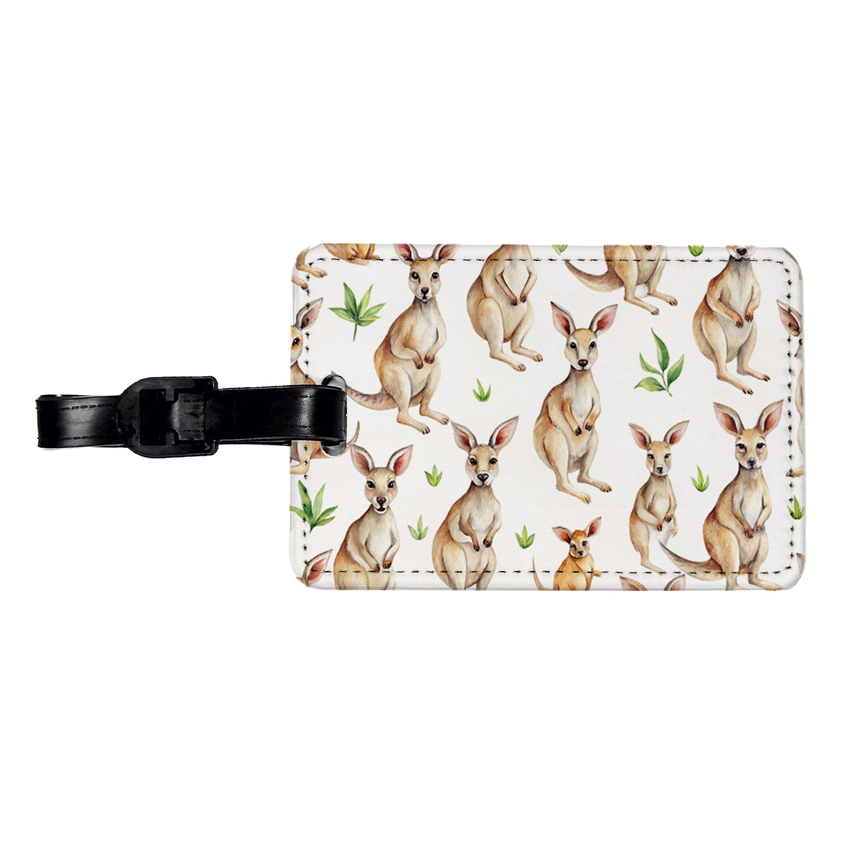 Sweet Kangaroos Travel Faux Leather Luggage Tag