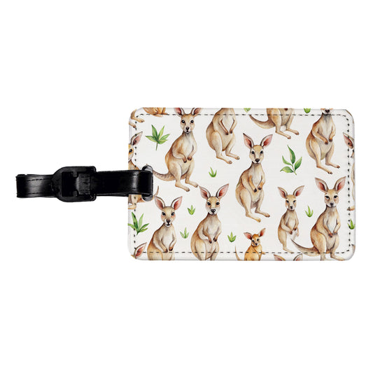Sweet Kangaroos Travel Faux Leather Luggage Tag