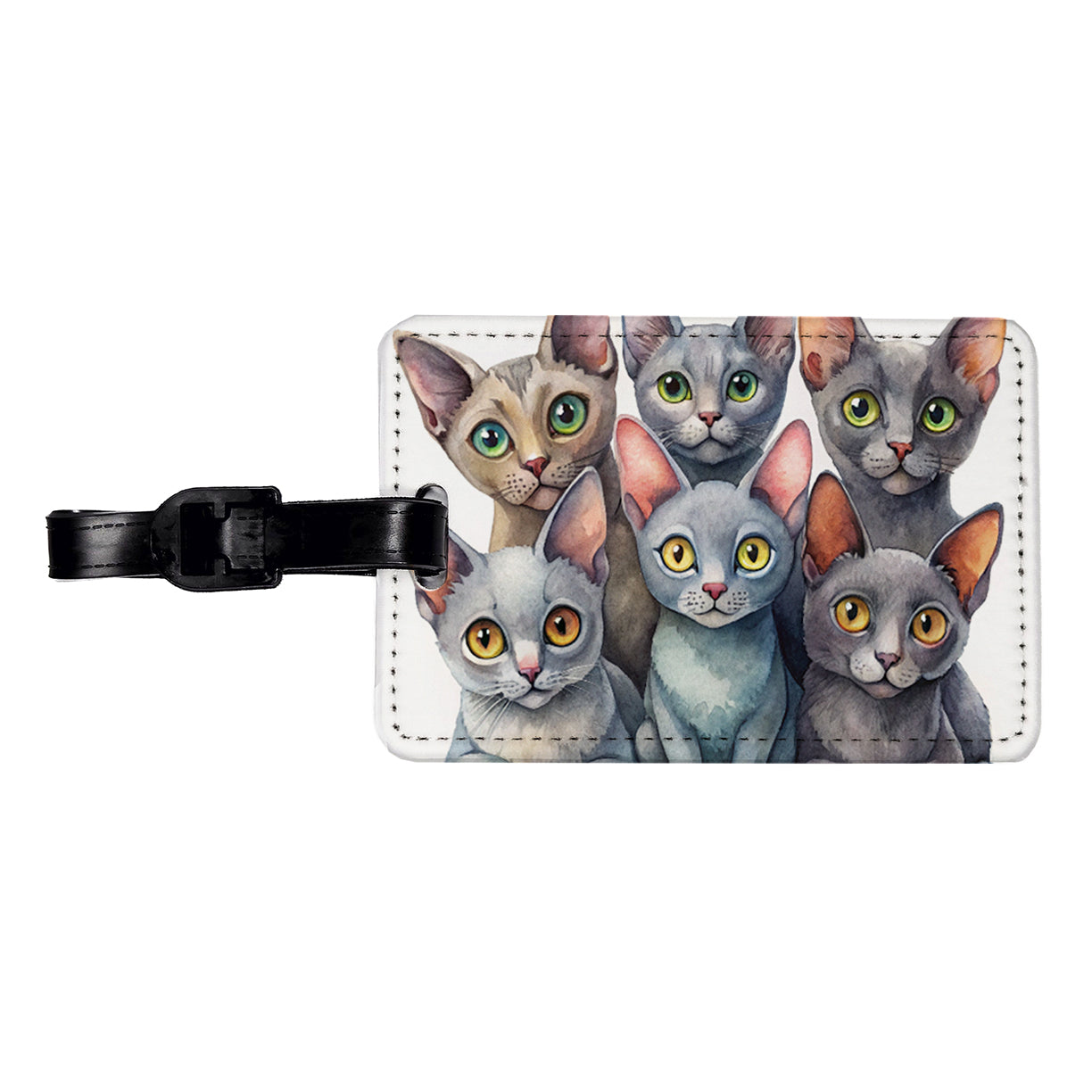 Sweet Korat Cats Travel Faux Leather Luggage Tag