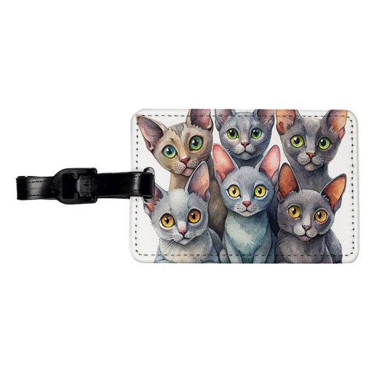 Sweet Korat Cats Travel Faux Leather Luggage Tag