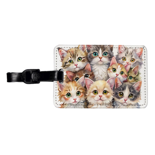 Sweet Laperm Cats Travel Faux Leather Luggage Tag