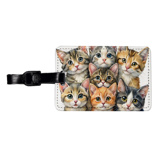 Sweet Manx Cats Travel Faux Leather Luggage Tag