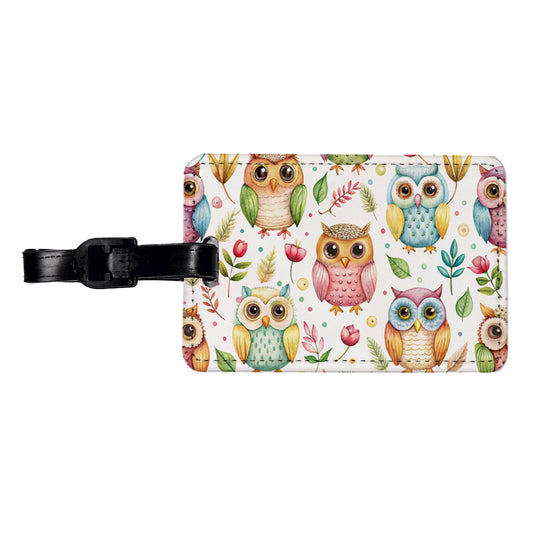 Sweet Owls Travel Faux Leather Luggage Tag