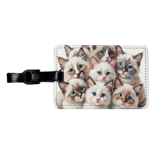 Sweet Ragdoll Cats Travel Faux Leather Luggage Tag