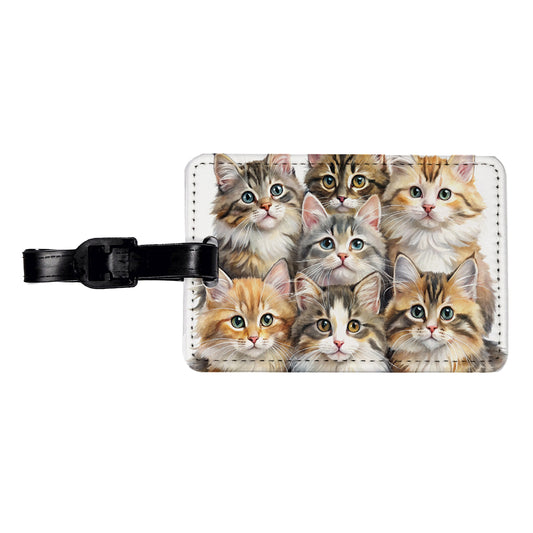 Sweet Siberian Cats Travel Faux Leather Luggage Tag