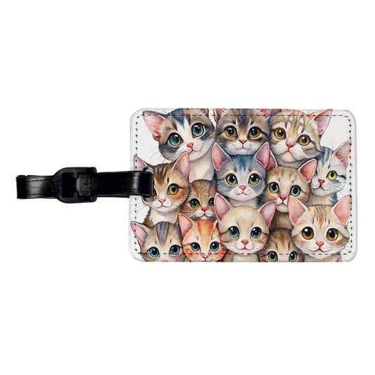 Sweet Singapura Cats Travel Faux Leather Luggage Tag