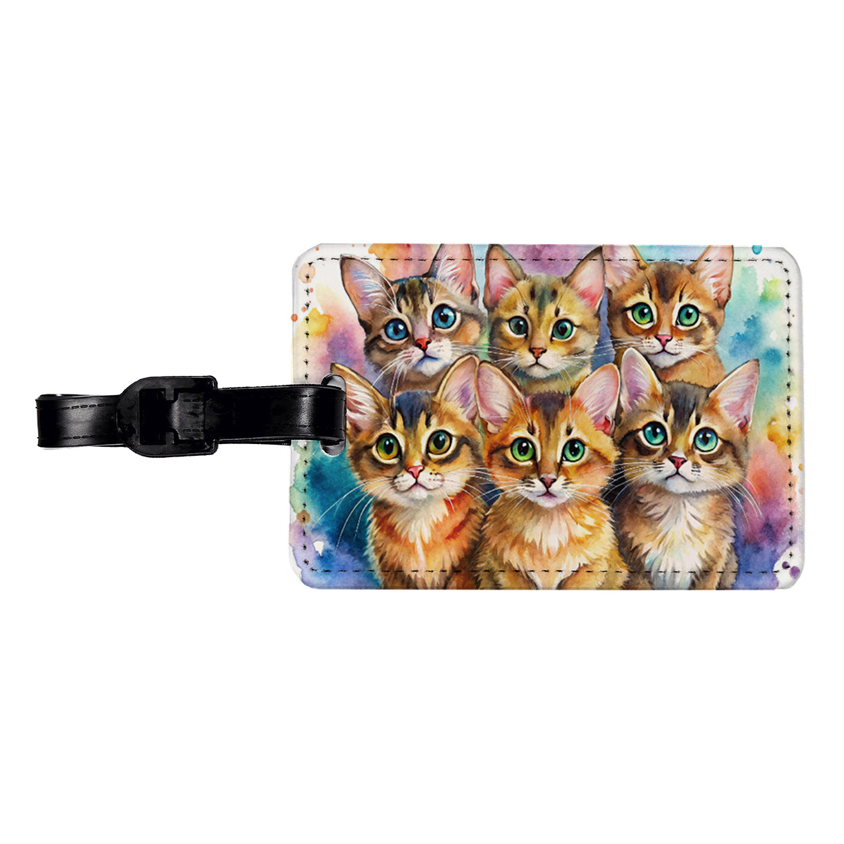Sweet Somali Cats Travel Faux Leather Luggage Tag