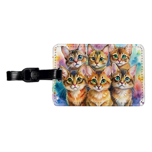 Sweet Somali Cats Travel Faux Leather Luggage Tag