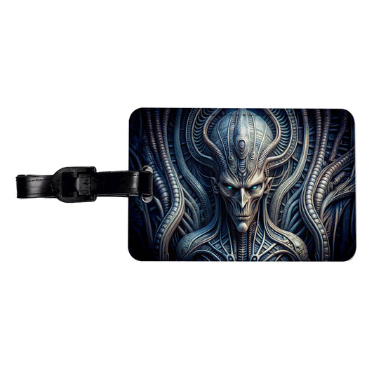 Alien Creature Creepy Horror Sci-Fi Travel Faux Leather Luggage Tag