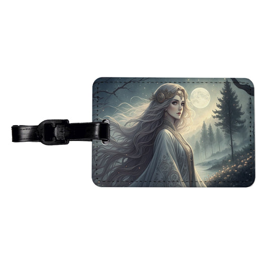 Anime Style Fantasy Princess Elf White Scene Travel Faux Leather Luggage Tag