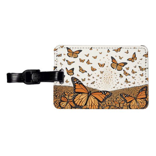 Monarch Butterflies Covering the Countryside Travel Faux Leather Luggage Tag