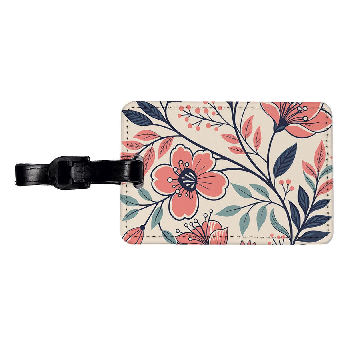 Beautiful Vine Flowers Travel Faux Leather Luggage Tag