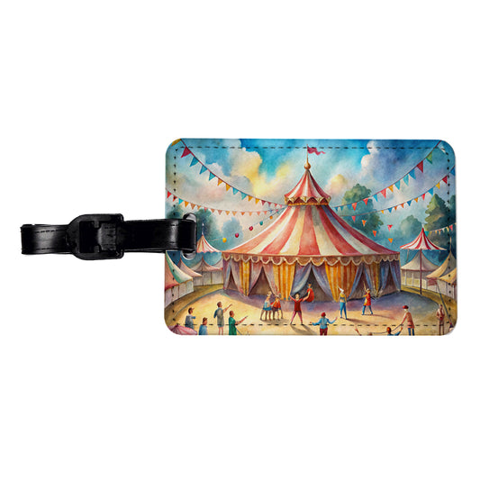 Circus Big Top Excitement Travel Faux Leather Luggage Tag