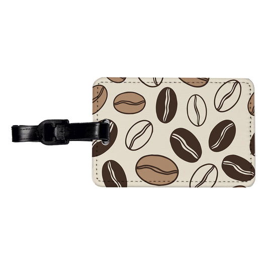 Coffee Beans Sketch Travel Faux Leather Luggage Tag