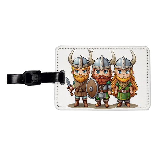 Cute Vikings Travel Faux Leather Luggage Tag
