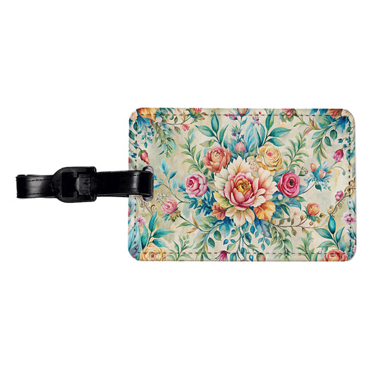 Elegant Bohemian Wallpaper Travel Faux Leather Luggage Tag