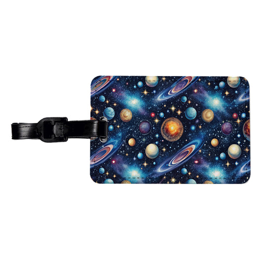 Galaxy Outer Space Astronomy Pattern Travel Faux Leather Luggage Tag