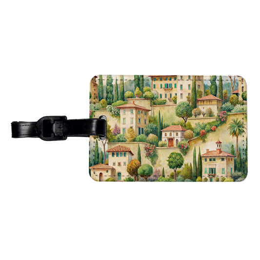 Italian Villa Town Italy Travel Faux Leather Luggage Tag