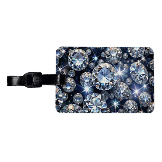 Lots Of Diamonds Travel Faux Leather Luggage Tag