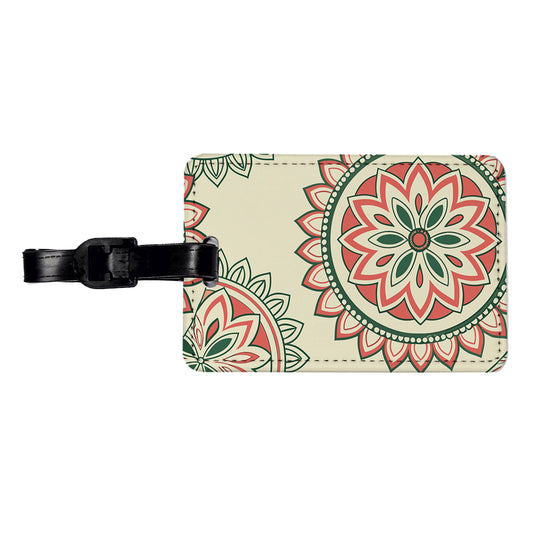 Mandala Design Travel Faux Leather Luggage Tag