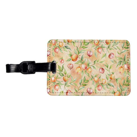 Peaches Beautiful Background Travel Faux Leather Luggage Tag