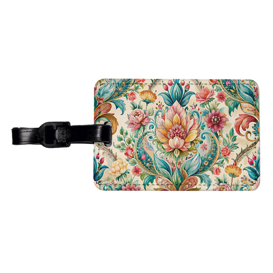 Refined Bohemian Wallpaper Travel Faux Leather Luggage Tag