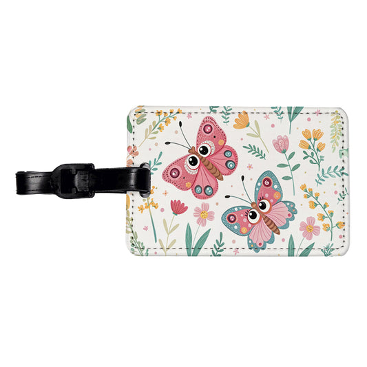 Adorable Butterflies Travel Faux Leather Luggage Tag