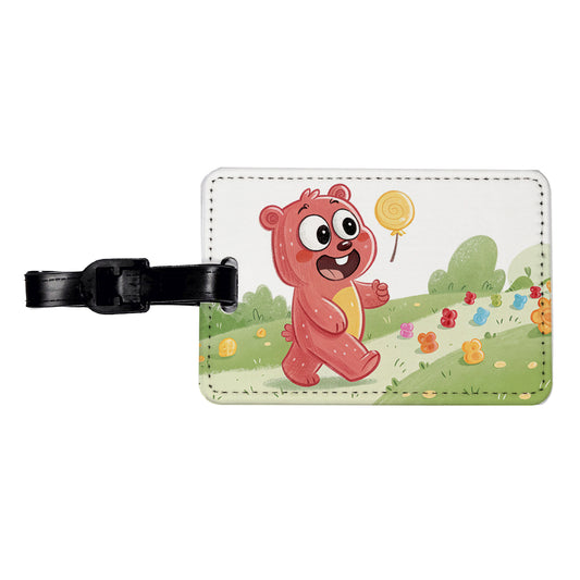 Gummi Bear Walking Travel Faux Leather Luggage Tag