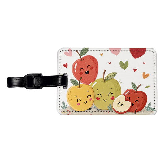 Kawaii Apples And Hearts Travel Faux Leather Luggage Tag