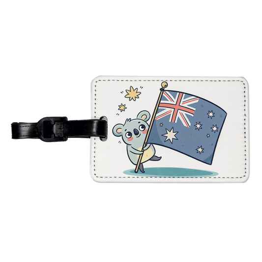 Kawaii Australian Flag Travel Faux Leather Luggage Tag