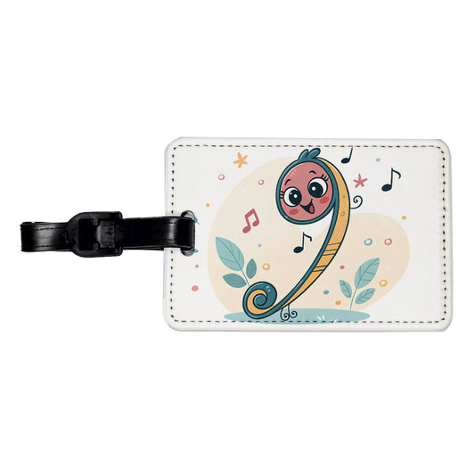 Kawaii Bass Music Cute Travel Faux Leather Luggage Tag
