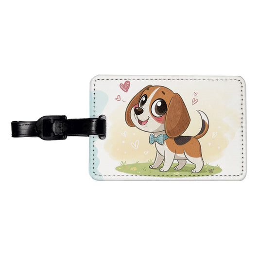 Kawaii Beagle Dog Travel Faux Leather Luggage Tag