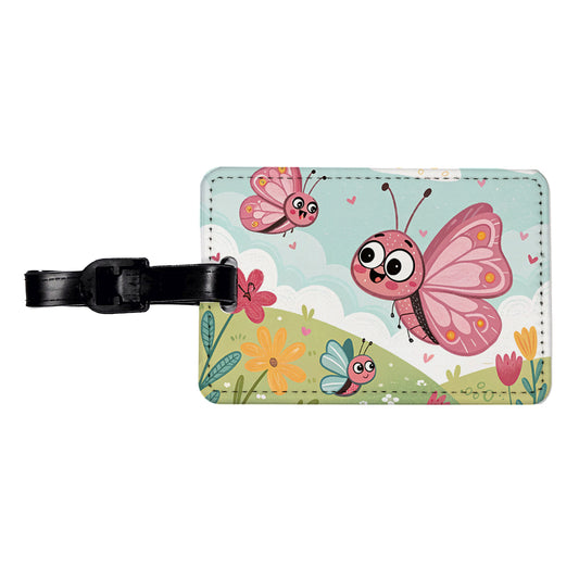 Kawaii Butterflies Travel Faux Leather Luggage Tag
