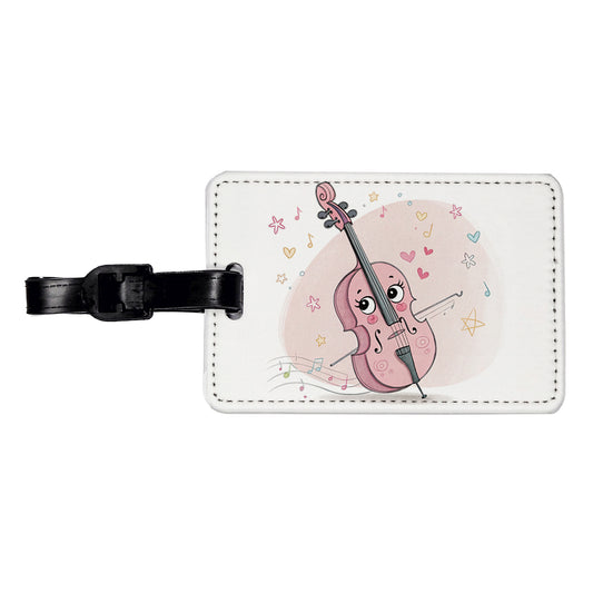 Kawaii Cello Music Travel Faux Leather Luggage Tag